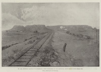 De Aar, mostrando Railway para Kimberley, com Tafelberg à distância, a cerca de 35 milhas de distância de Joseph Holland Tringham