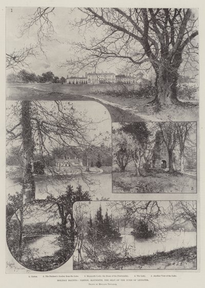Feriados assombra, Carton, Maynooth, o assento do duque de Leinster de Joseph Holland Tringham