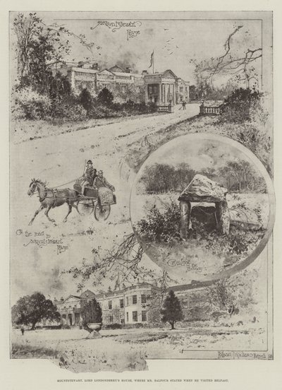 Mountstewart, Lord Londonderry&39;s House, onde o Sr. Balfour ficou quando visitou Belfast de Joseph Holland Tringham