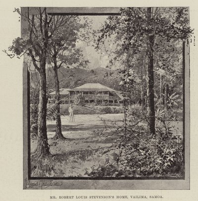 Casa do Sr. Robert Louis Stevenson, Vailima, Samoa de Joseph Holland Tringham