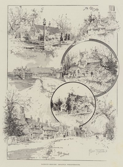 Esboços desconexos, Broadway, Worcestershire de Joseph Holland Tringham