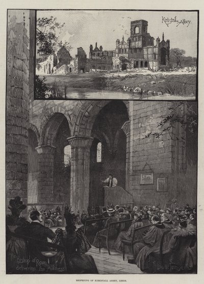 Reabertura da Abadia de Kirkstall, em Leeds de Joseph Holland Tringham