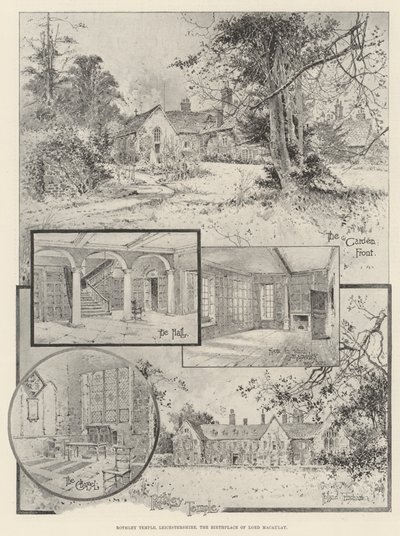 Rothley Temple, Leicestershire, o local de nascimento de Lord Macaulay de Joseph Holland Tringham
