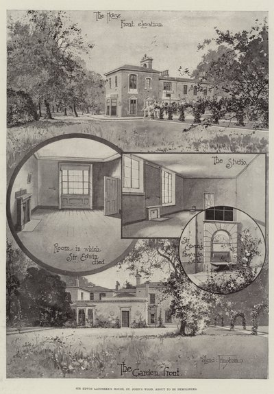 Casa de Sir Edwin Landseer, St John&39;s Wood, prestes a ser demolida de Joseph Holland Tringham