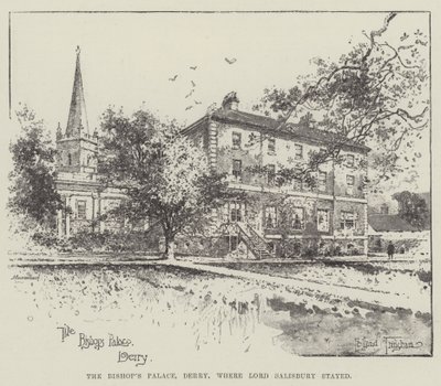 O Palácio do Bispo, Derry, onde Lord Salisbury ficou de Joseph Holland Tringham
