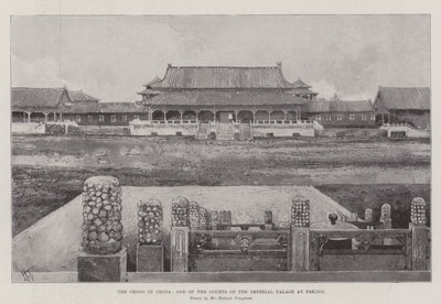 A crise na China, um dos tribunais do Palácio Imperial de Pequim de Joseph Holland Tringham