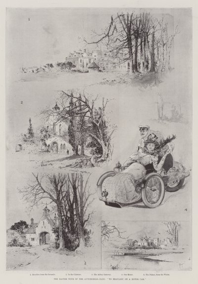 A excursão de Páscoa do Automobile Club, a Beaulieu em um carro a motor de Joseph Holland Tringham
