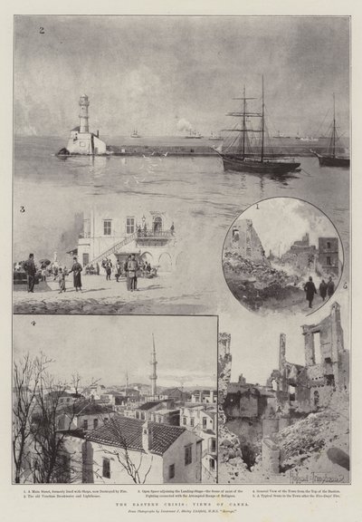 A crise oriental, vistas de Canea de Joseph Holland Tringham