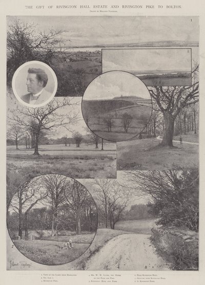 O presente de Rivington Hall Estate e Rivington Pike para Bolton de Joseph Holland Tringham