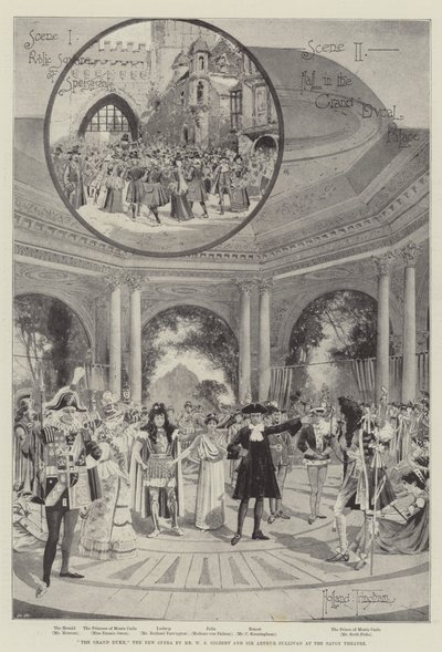 O grão-duque, a nova ópera pelo Sr. WS Gilbert e Sir Arthur Sullivan no Teatro Savoy de Joseph Holland Tringham