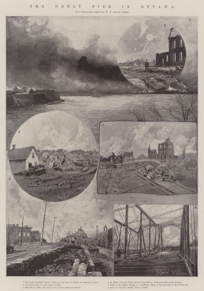 O grande incêndio em Ottawa de Joseph Holland Tringham
