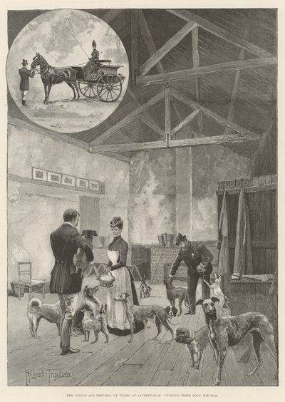 O Príncipe e Princesa de Gales em Sandringham, visitando a Cozinha dos Cães de Joseph Holland Tringham