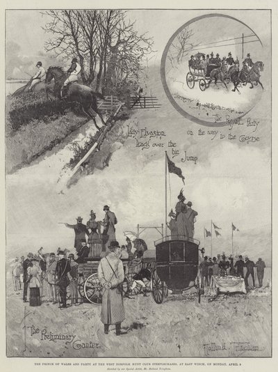 O Príncipe de Gales e a Festa no Oeste Norfolk Hunt Club Steeplechases, em East Winch, na segunda-feira, 9 de abril de Joseph Holland Tringham