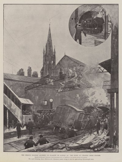 O grave acidente ferroviário em Glasgow em 30 de agosto, a cena na estação Charing Cross de Joseph Holland Tringham