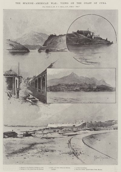 A guerra hispano-americana, vistas na costa de Cuba de Joseph Holland Tringham