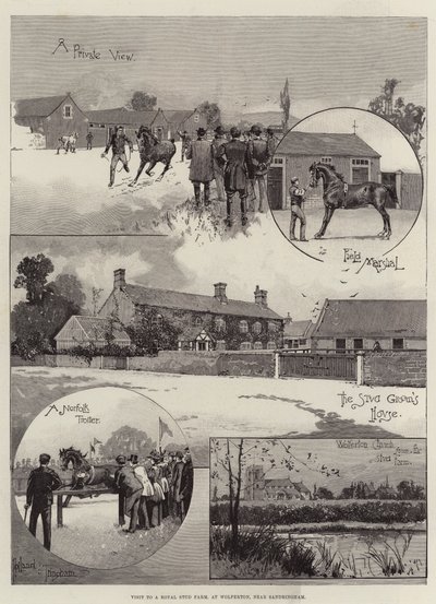 Visita a uma Royal Stud Farm, em Wolferton, perto de Sandringham de Joseph Holland Tringham