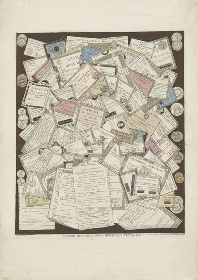 Frans papiergeld
Papiers Monnoies de la République Française (título sobre o objecto) de Joseph Hunin