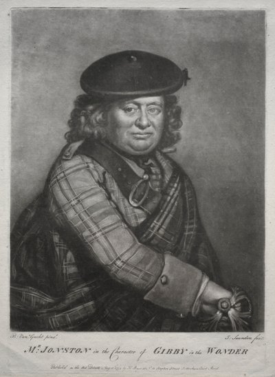Alexander Jonston no personagem de Gibby em The Wonder, 1774. de Joseph I Saunders