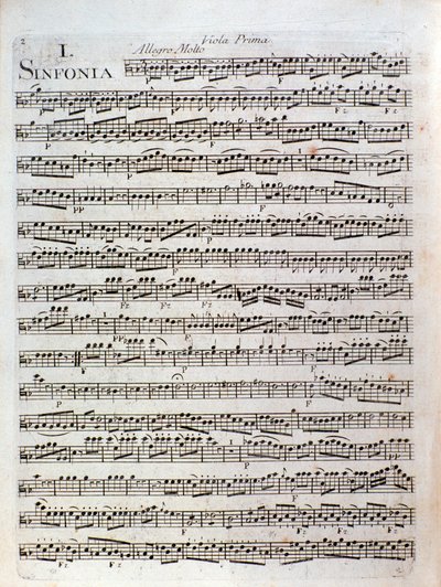 Página da partitura musical da Symphony in ut major de Pleyel de Joseph Ignace Pleyel