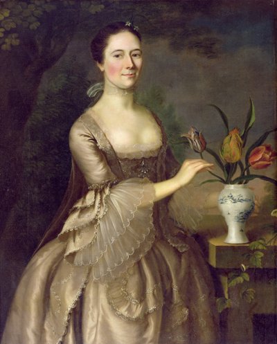 Retrato de uma mulher (chamada sra. Davenport) c.1762 de Joseph Jonathan Blackburn