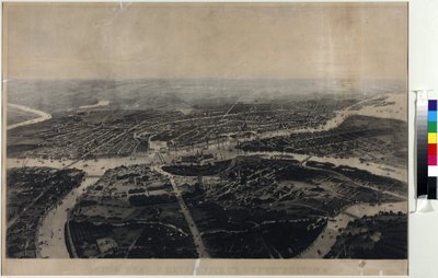 Panorama de São Petersburgo e da área circundante à vista da ave - Iosif Iosifovich Charlemagne (1824-1870). Aquatint, Segunda Metade do cen... Museu Estadual de História de São Petersburgo de Joseph Jossifovich Charlemagne