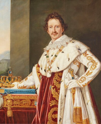 Retrato de Ludwig I da Baviera 1786-1868 em Unção Robe. de Joseph Carl Stieler