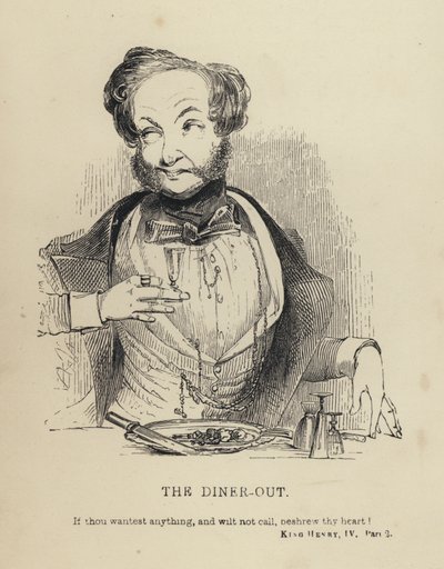 Kenny Meadows: The Diner-Out (gravura) de Joseph Kenny (after) Meadows