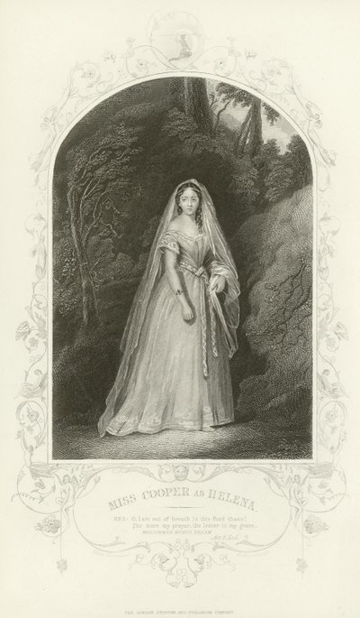 Miss cooper como Helena, sonho de uma noite de verão, ato ii, cena iii de Joseph Kenny Meadows
