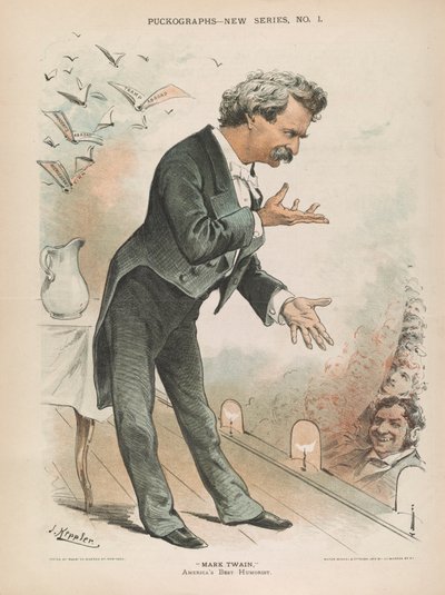Mark Twain, o melhor humorista da América, c.1885 (lito) de Joseph Keppler