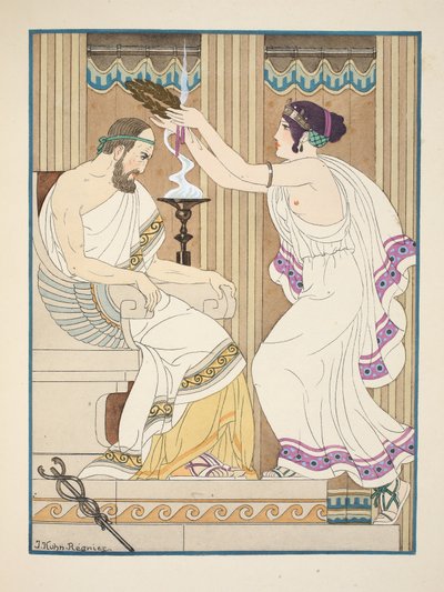 Uma coroa de ouro, ilustração de &39;The Works of Hippocrates&39;, 1934 de Joseph Kuhn Regnier