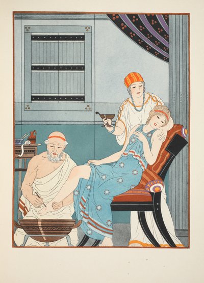 Sangue deixando do pé, ilustração de &39;The Works of Hippocrates&39;, 1934 de Joseph Kuhn Regnier