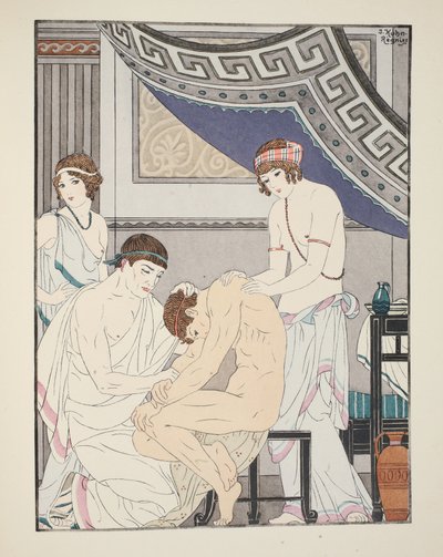 Ajuste de quiroprática, ilustração de &39;The Works of Hippocrates&39;, 1934 de Joseph Kuhn Regnier