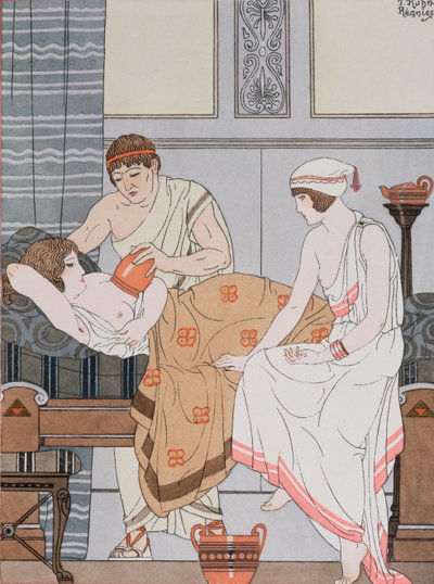 Cupping, ilustração de &39;The Complete Works of Hipócrates&39;, 1932 de Joseph Kuhn Regnier