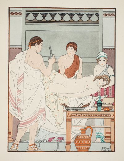 Exame ginecológico, ilustração de &39;The Works of Hippocrates&39;, 1934 de Joseph Kuhn Regnier