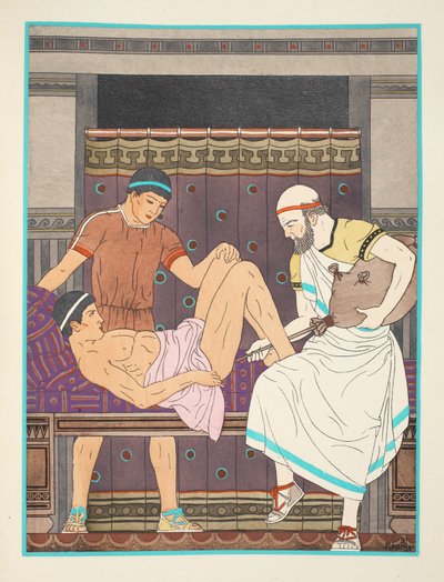 Ter um enema, ilustração de &39;The Works of Hipócrates&39;, 1934 de Joseph Kuhn Regnier