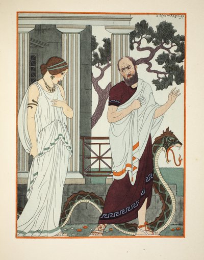 Eu me virei e vi uma linda mulher, ilustração de &39;The Works of Hipócrates&39;, 1934 de Joseph Kuhn Regnier