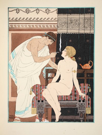 Terapia de inalação, ilustração de &39;The Works of Hippocrates&39;, 1934 de Joseph Kuhn Regnier