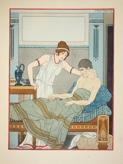 Malária nervosa, ilustração de "The Works of Hipócrates", 1934 de Joseph Kuhn Regnier