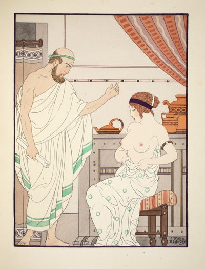 Exame físico, ilustração de &39;The Works of Hippocrates&39;, 1934 de Joseph Kuhn Regnier