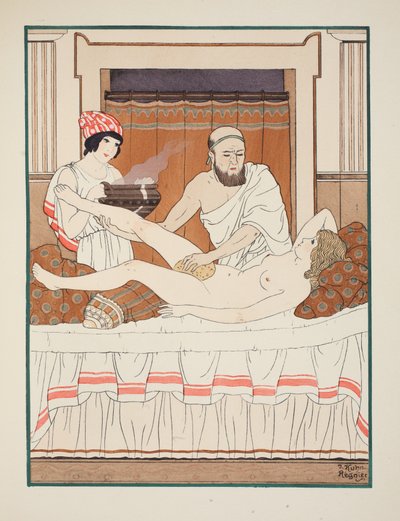 Esponja de banho, ilustração de &39;The Works of Hipócrates&39;, 1934 de Joseph Kuhn Regnier