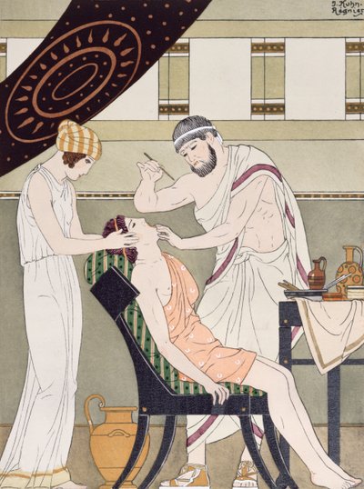 O dentista, ilustração de &39;The Complete Works of Hipócrates&39;, 1932 de Joseph Kuhn Regnier