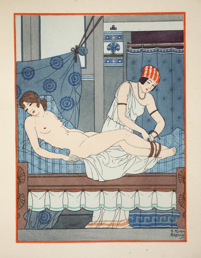 Amarrando as pernas juntas, ilustração de &39;The Works of Hippocrates&39;, 1934 de Joseph Kuhn Regnier