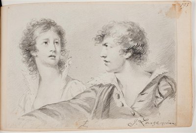 Retrato de uma mulher e um homem (Ofélia e autorretrato como Hamlet?) de Joseph Lange