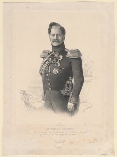 Retrato do Conde Alexey Fyodorovich Orlov 1787-1862 de Joseph Lemercier