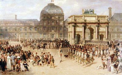 Um dia de revisão sob o Império (1810). 1862 (pintura) de Joseph Louis Hippolyte Bellange
