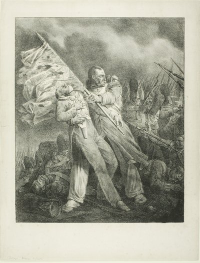O Porta-estandarte Ferido de Joseph Louis Hippolyte Bellange