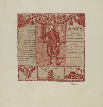 Têxtil impresso de George Washington, c. 1939. de Joseph Lubrano