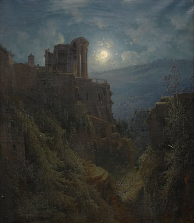 Sueco: Ruínas italianas ao luar de Joseph Magnus Stäck