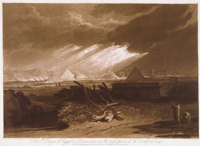 F.16.I A Quinta Peste do Egito, do &39;Liber Studiorum&39;, gravada por Charles Turner de Joseph Mallord William (after) Turner