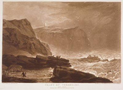 F.24.I Coast of Yorkshire, do &39;Liber Studiorum&39;, gravado por William Say de Joseph Mallord William (after) Turner